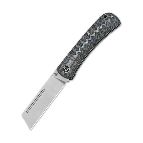 QSP Hedgehog Slip Joint Pocket Knife with textured green Micarta handle and satin blade