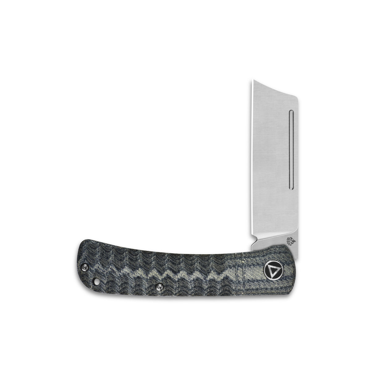 QSP Hedgehog pocket knife with satin 14C28N blade and green Micarta handle