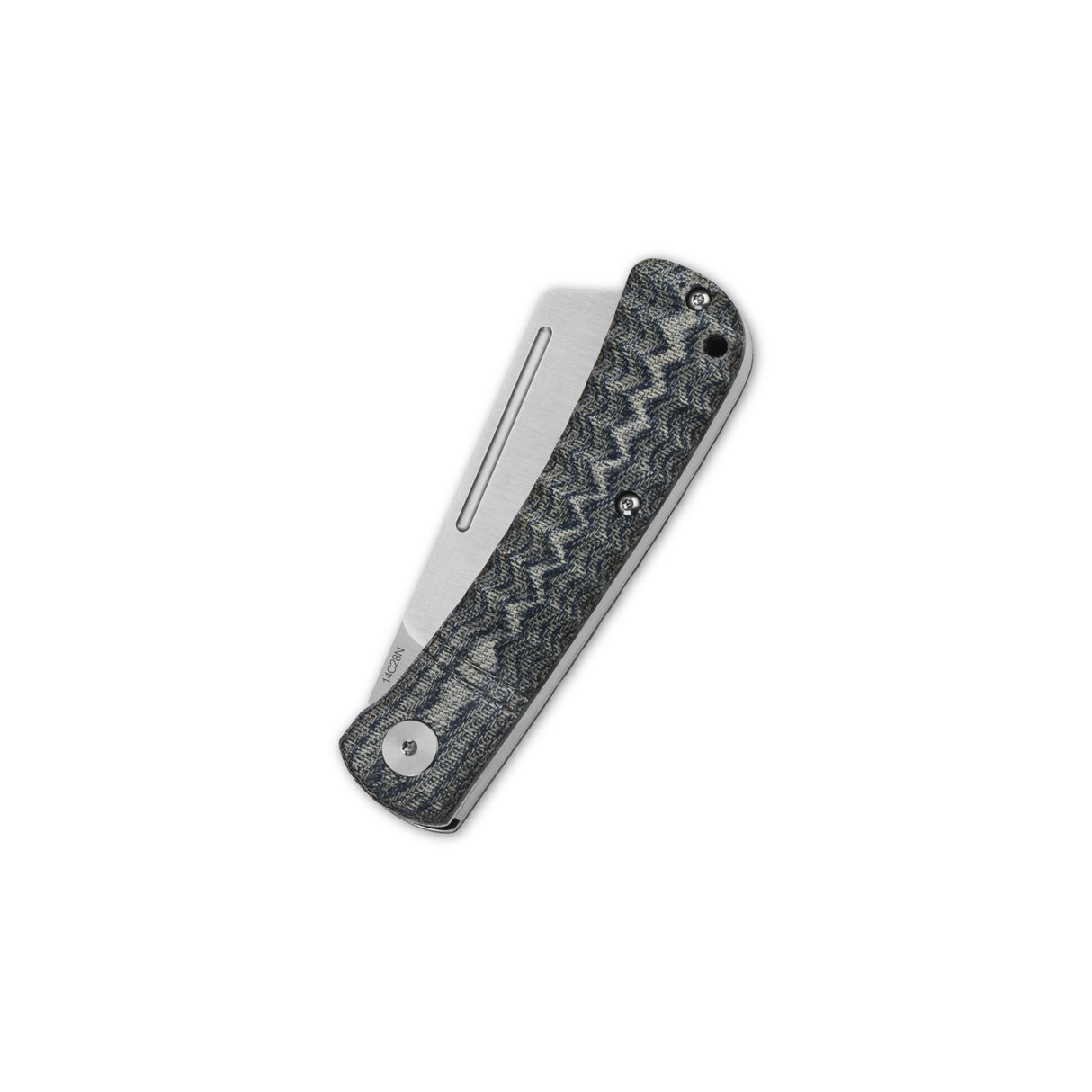 QSP Hedgehog Slip Joint Knife with textured green Micarta handle and satin finish blade