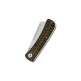 QSP Hedgehog Slip Joint Knife with intricate carbon fiber handle and 14C28N blade.