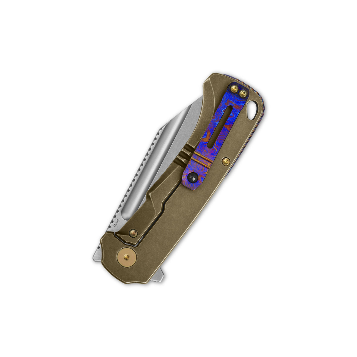 QSP Rhino Pocket Knife with flat Böhler M390 blade and Mokuti backspacer