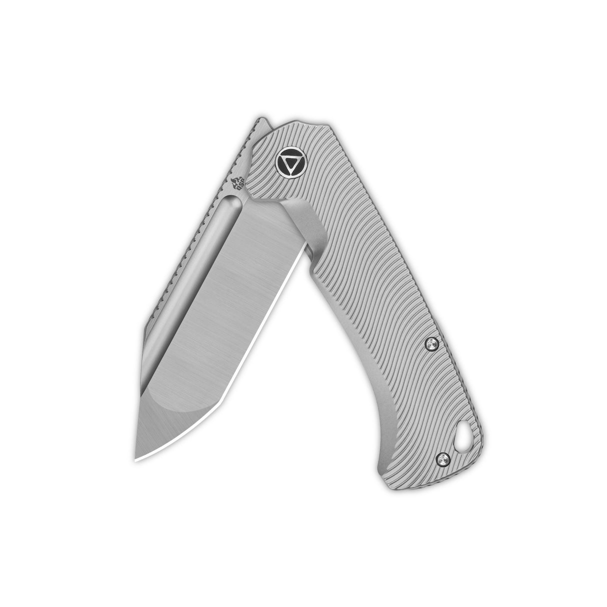 QSP Rhino pocket knife with compound grind blade and textured handle
