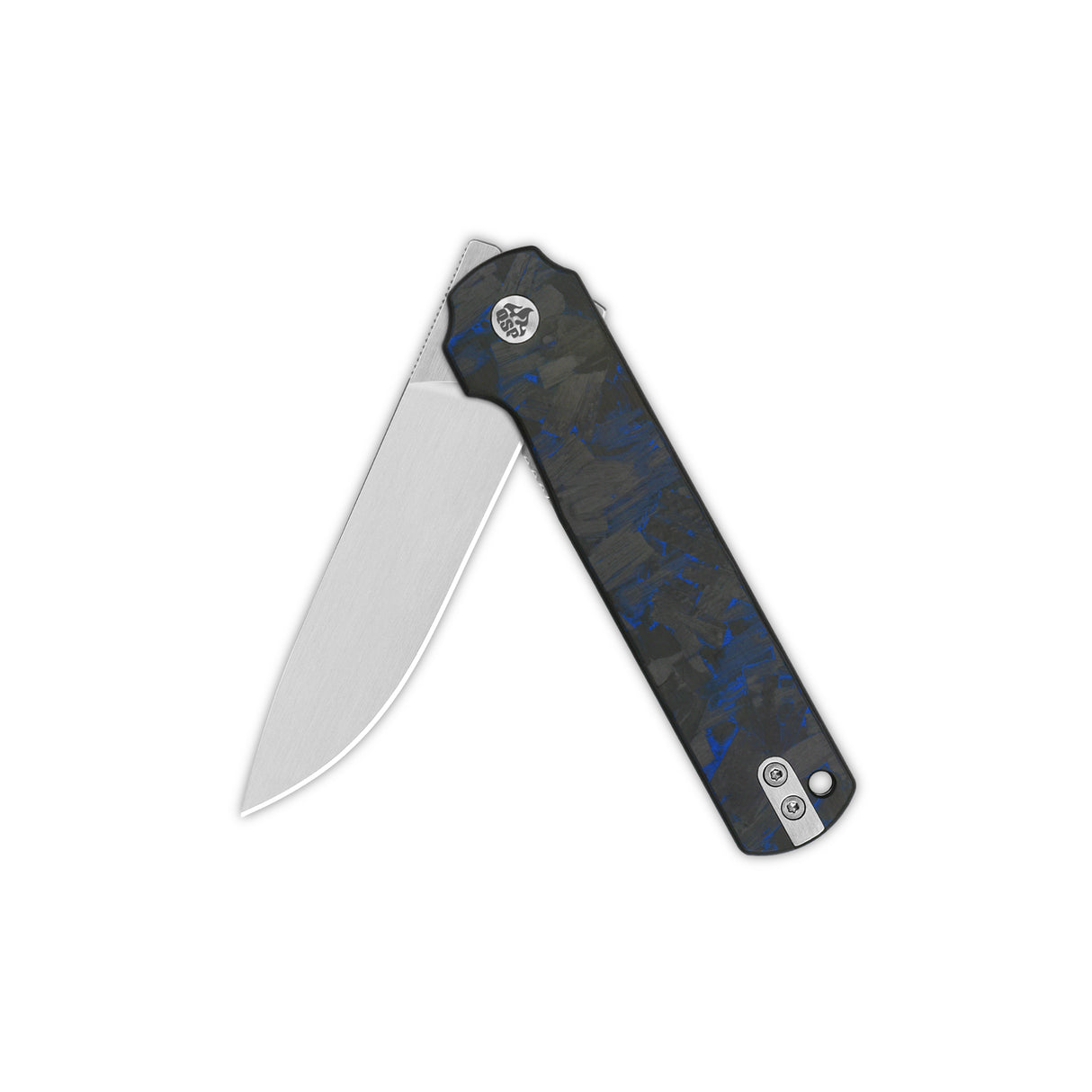 QSP Lark pocket knife with satin 14C28N blade and textured G10 handle.