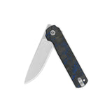 QSP Lark pocket knife with satin 14C28N blade and textured G10 handle.