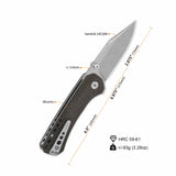 QSP Kestrel pocket knife with clip point blade and dark brown micarta handle.