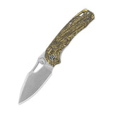 QSP Hornbill Pocket knife S35VN blade Golden CF handle