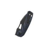 Closed QSP Hornbill knife with blue carbon fiber handle and S35VN blade