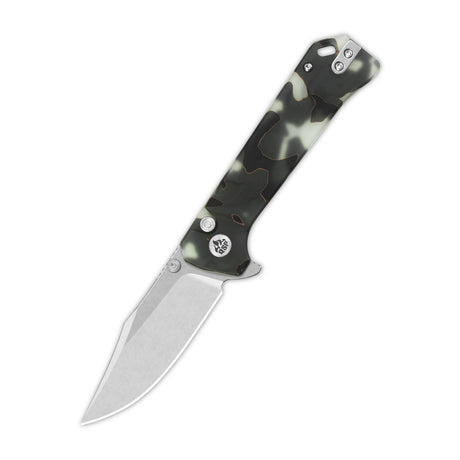 QSP Grebe pocket knife with camouflage handle and clip point blade
