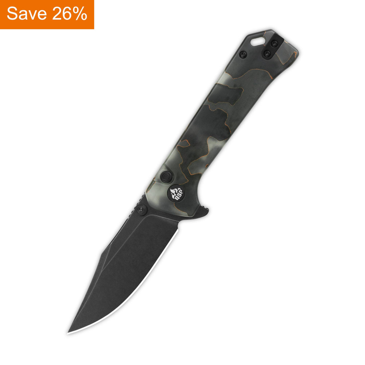 QSP Grebe Button Lock Pocket Knife S35VN blade Raffir resin Glow in Dark Handle
