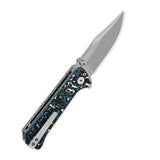 QSP Grebe Button Lock Pocket Knife S35VN blade CF Handle