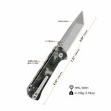 QSP Grebe T pocket knife with S35VN tanto blade and glow-in-the-dark handle
