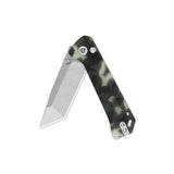 QSP Grebe T Button Lock Pocket Knife S35VN blade Raffir resin Handle