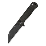 QSP Swordfish pocket knife with dark brown Micarta handle and 14C28N blade.