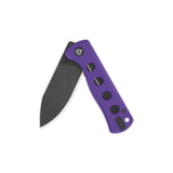QSP Canary pocket knife with black 14C28N blade and purple G10 handle design