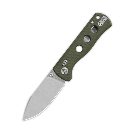 QSP Canary Glyde Lock pocket knife with olive green G10 handle and 14C28N blade