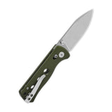 QSP Canary Glyde Lock pocket knife with olive green handle and stonewashed 14C28N blade