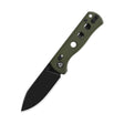QSP Canary Glyde Lock Pocket Knife with olive green handle and black blade