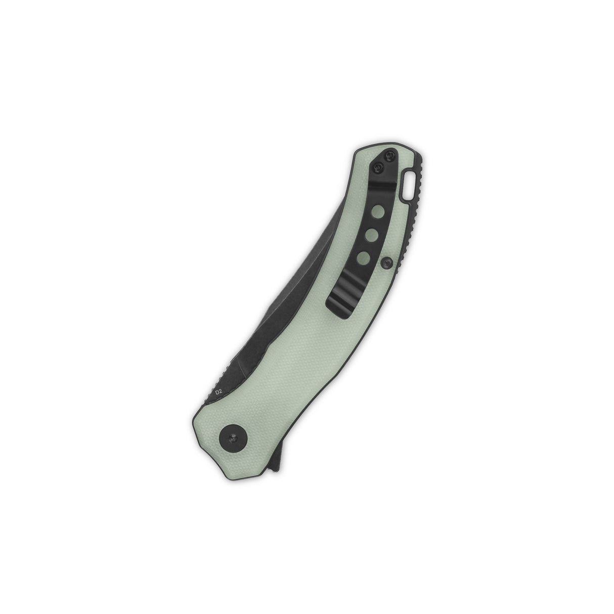 QSP Walrus pocket knife with jade G10 handle and clip point blade
