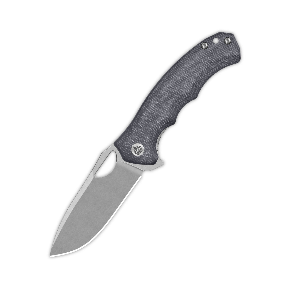 QSP Gorilla Liner Lock Pocket Knife 14C28N Blade Black Micarta Handle