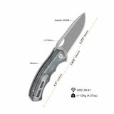 QSP Gorilla Liner Lock Pocket Knife with Micarta handle and Sandvik 14C28N blade.