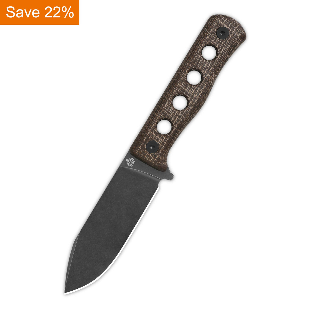 QSP Canary Fixed Blade Knife Cr8Mo2VSi(DC53) Blade Dark Brown Micarta Handle