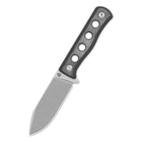 QSP Canary fixed blade knife with black micarta handle and drop point blade