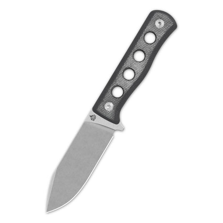 QSP Canary fixed blade knife with black micarta handle and drop point blade