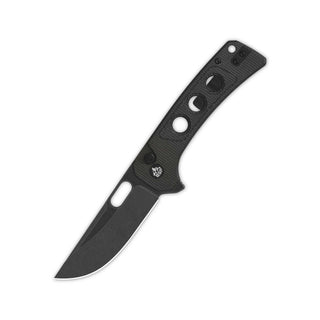 QSP Unicorn Pocket Knife with black handle and 14C28N blade, featuring button lock.