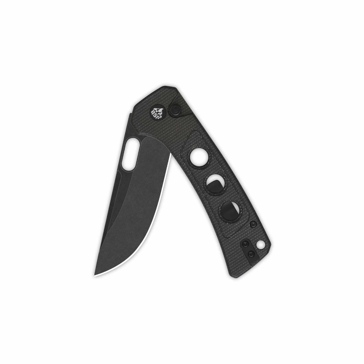 QSP Unicorn Button Lock Pocket Knife dark brown Micarta handle and 14C28N blade