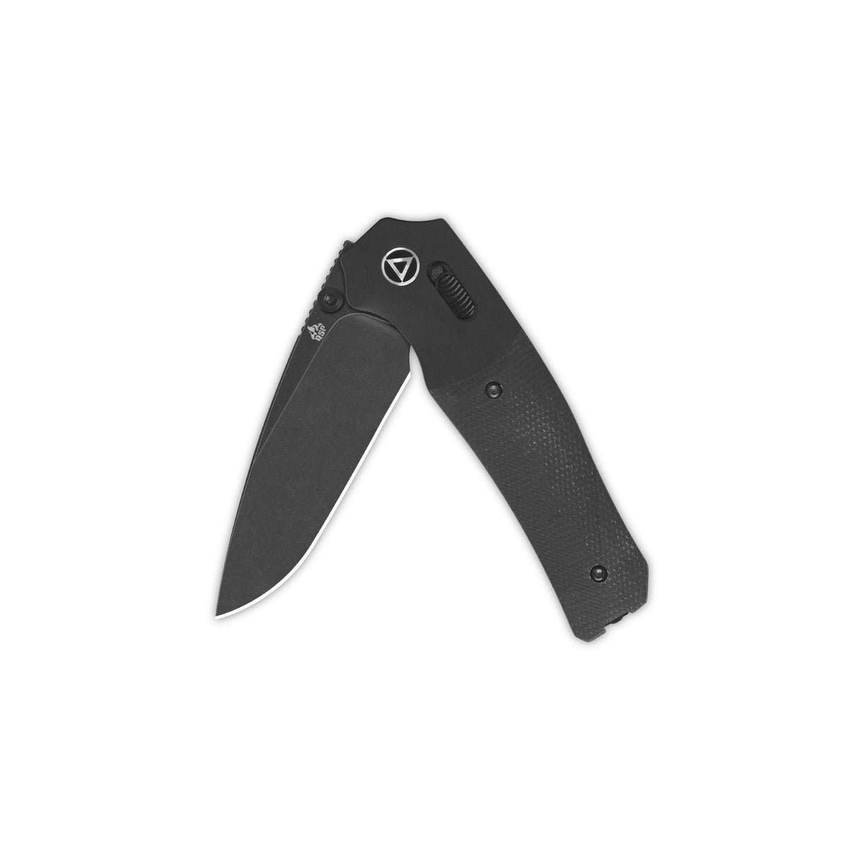 QSP Vault pocket knife with black micarta handle and Glyde Lock mechanism.