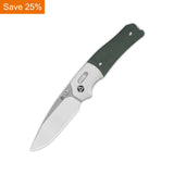 QSP Vault Glyde Lock Pocket Knife 14C28N Blade Green Micarta Handle