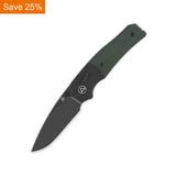 QSP Vault Glyde Lock Pocket Knife 14C28N Blade Green Micarta Handle
