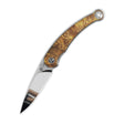 QSP Dolphin pocket knife with stabilized wood handle and 14C28N blade