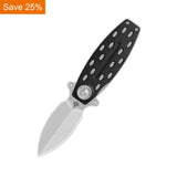 QSP Beetle Liner Lock Pocket Knife 14C28N Blade G10 Handle-Silver