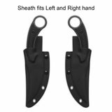 QSP Viper Fixed Blade Knife 10Cr15MoV Blade Black G10 Handle
