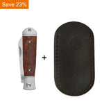 QSP Jumping Jack Slip Joint Pocket Knife 14C28N blade Desert Ironwood Handle