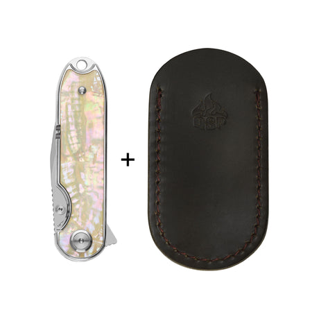 QSP Nebula Liner Lock Pocket Knife 14C28N Blade Mother of Pearl Handle