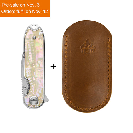 QSP Nebula Liner Lock Pocket Knife 14C28N Blade Mother of Pearl Handle