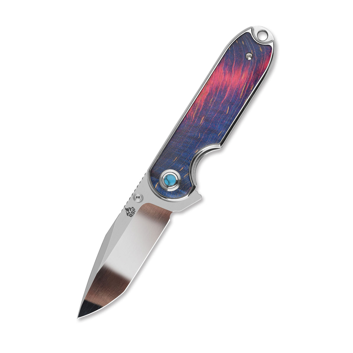 QSP Nebula Liner Lock Pocket Knife 14C28N Blade Stabilized wood Handle