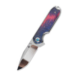 QSP Nebula Liner Lock Pocket Knife 14C28N Blade Stabilized wood Handle