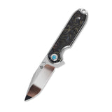QSP Nebula Liner Lock Pocket Knife 14C28N Blade Brass Copper Mesh Resin Handle
