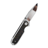 QSP Nebula Liner Lock Pocket Knife 14C28N Blade Brass Copper Mesh Resin Handle
