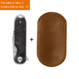 QSP Nebula Liner Lock Pocket Knife 14C28N Blade Brass Copper Mesh Resin Handle
