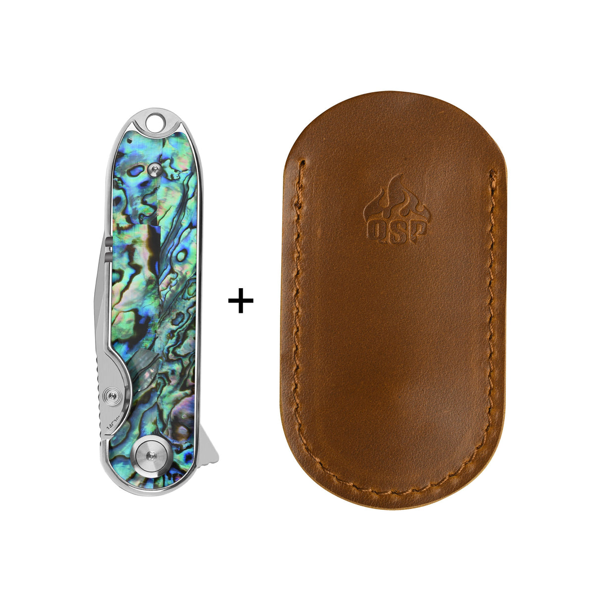 QSP Nebula Liner Lock Pocket Knife 14C28N Blade Abalone Handle