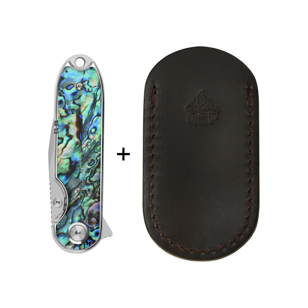 QSP Nebula Liner Lock Pocket Knife 14C28N Blade Abalone Handle