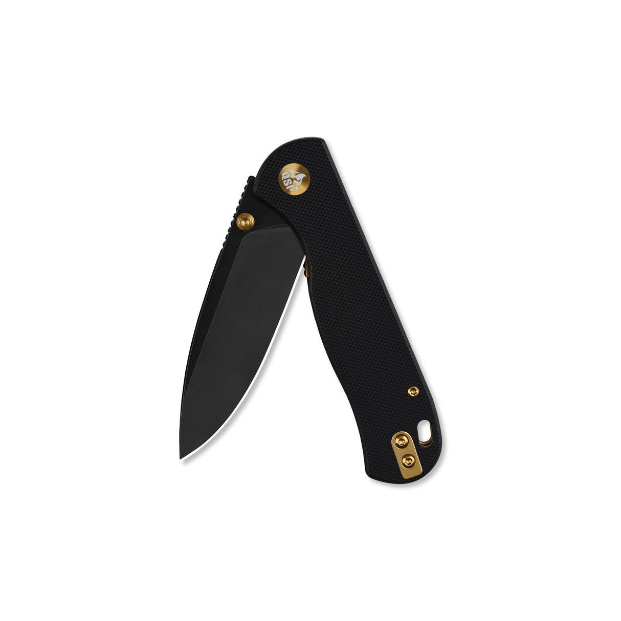 QSP Ferret Liner Lock Pocket Knife Nitro V blade Black G10 handle