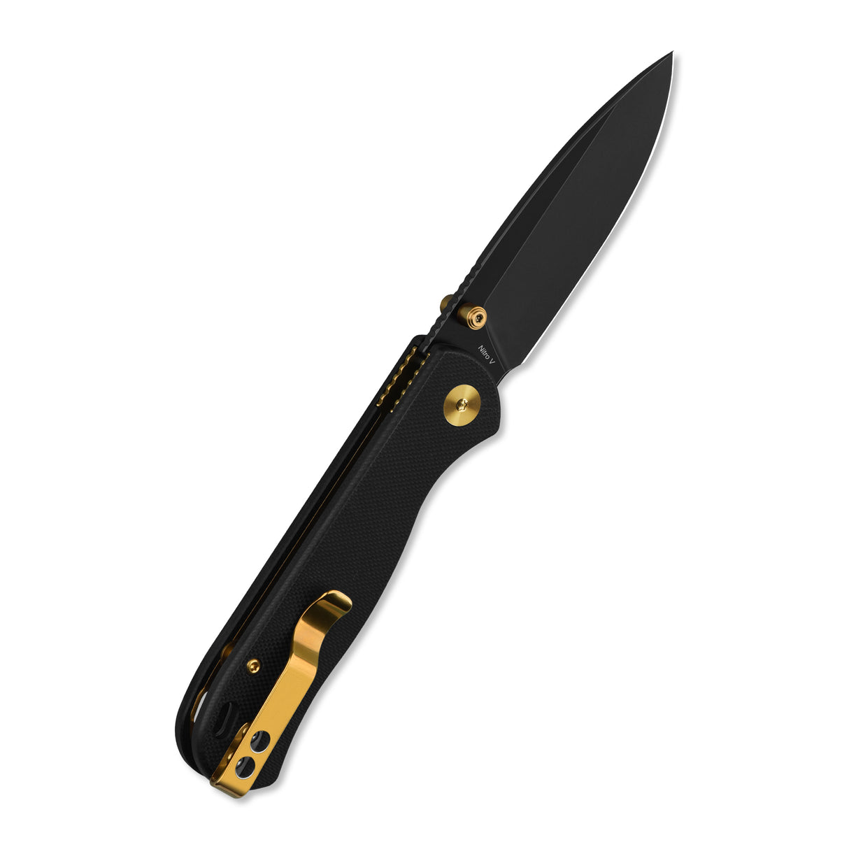 QSP Ferret Liner Lock Pocket Knife Nitro V blade Black G10 handle