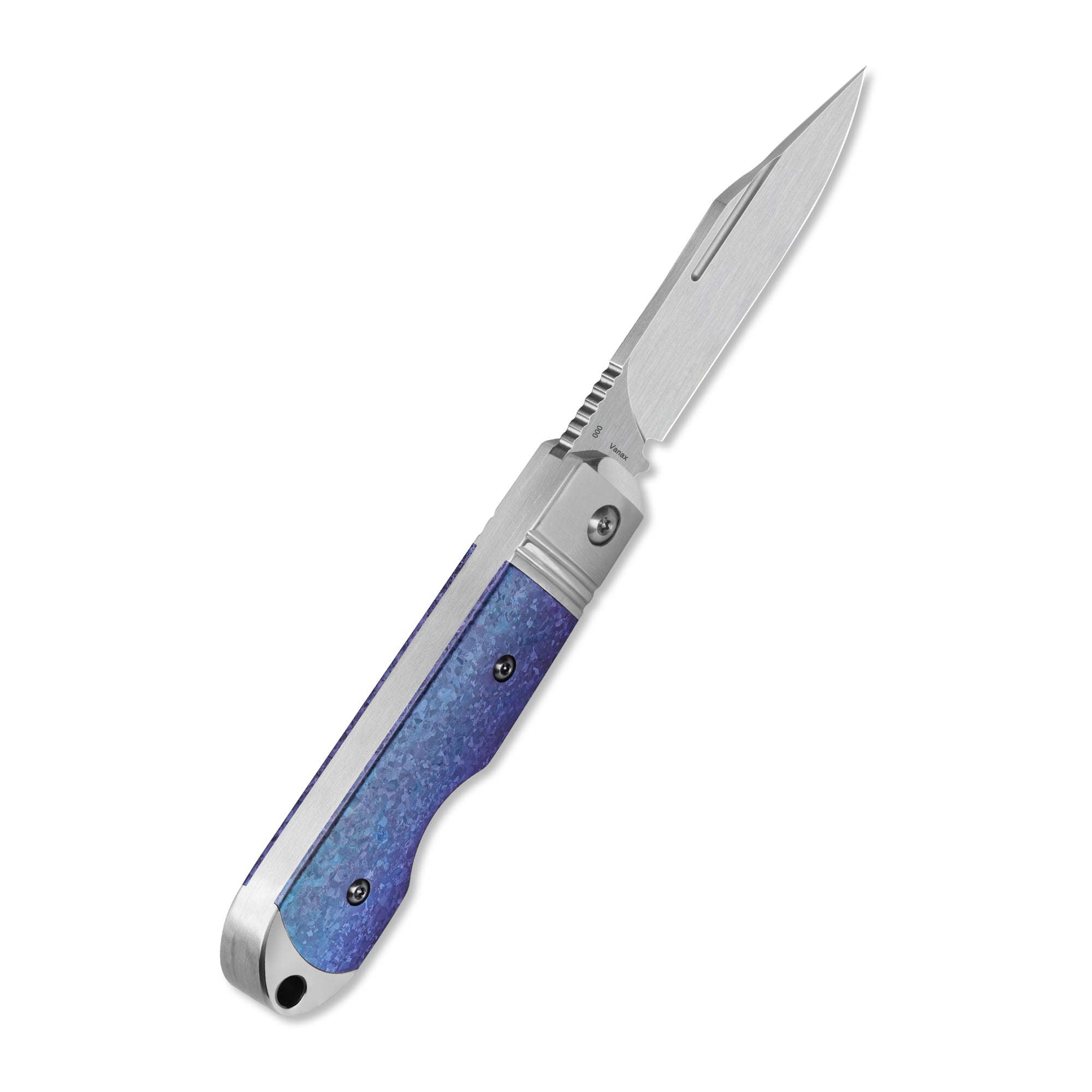 Moray Slip Joint Knife | Vanax | Blue Crystal Titanium Handle
