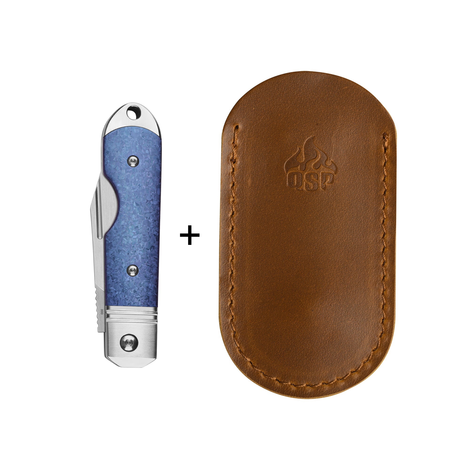 Moray Slip Joint Knife | Vanax | Blue Crystal Titanium Handle
