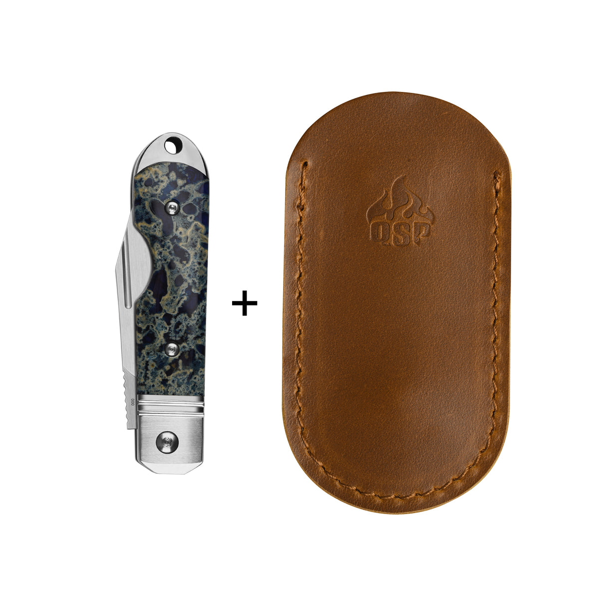 Limited Edition-QSP Moray Slip Joint Pocket Knife Vanax blade Raffir Calceon Ocean Blue Handle